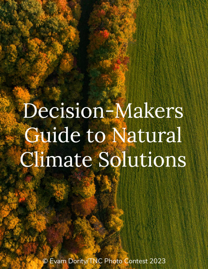 Land management strategies like planting trees on marginal lands is one of several natural climate solutions. The Decision-Makers Guide can help policymakers understand the science and see the tools available to implement natural climate solutions.